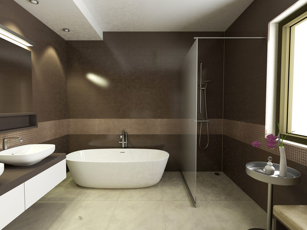 μοντέρνα εσωτερική διακόσμηση μπάνιου - Φωτογραφία, εικόνα