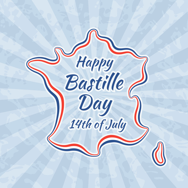 Happy Bastille Day and 14th July - Vector, Image