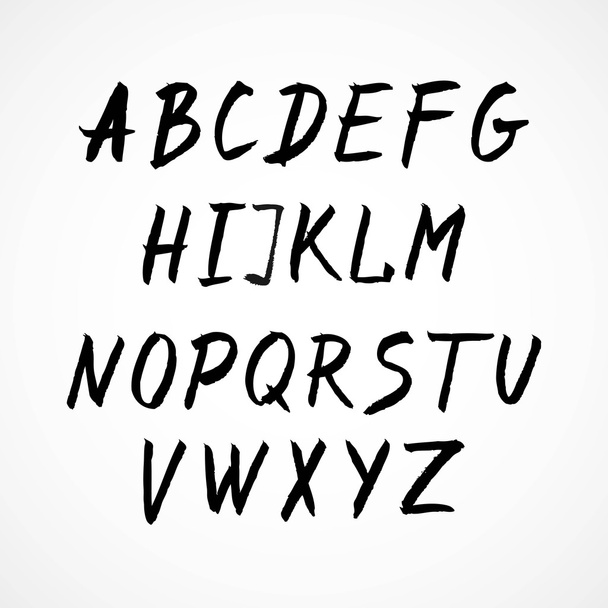 Vector letter set of grunge brush strokes. Vector brush strokes collection.  - Vector, imagen