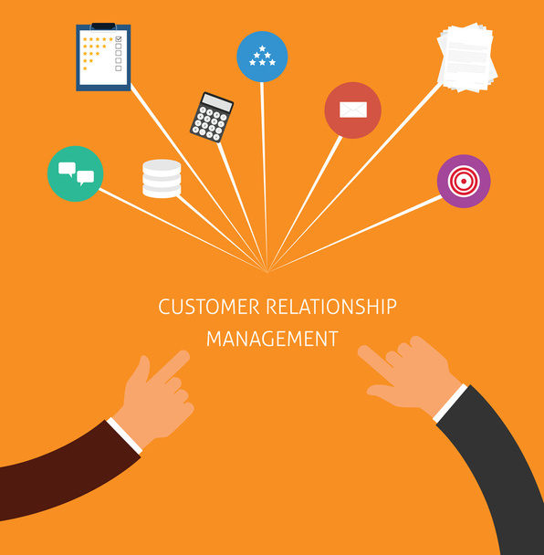 управление взаимоотношениями с клиентами CRM
 - Вектор,изображение