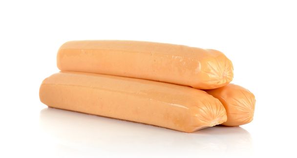 Chicken sausage isolated on the white background - Photo, Image