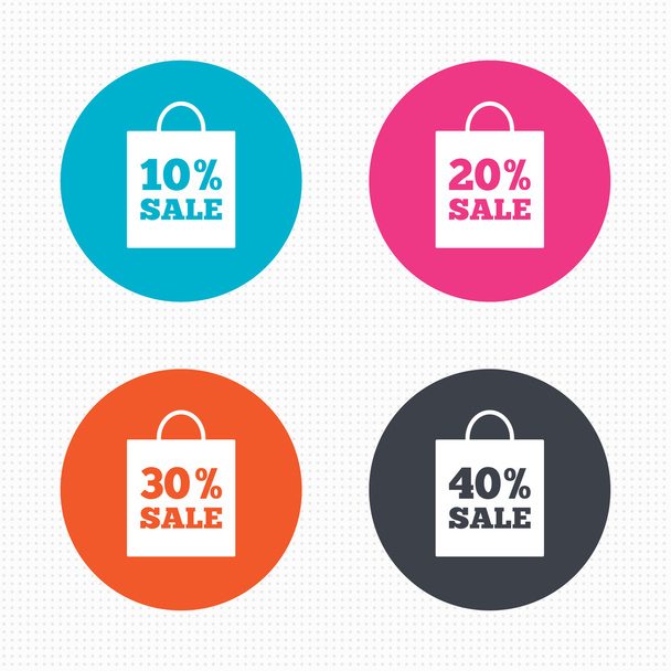 Sale bag tag icons. - Vector, afbeelding