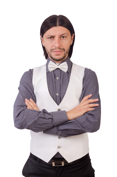 Jeune homme en chemise grise
 - Photo, image