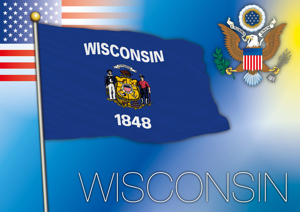 Wisconsin vlag - Vector, afbeelding