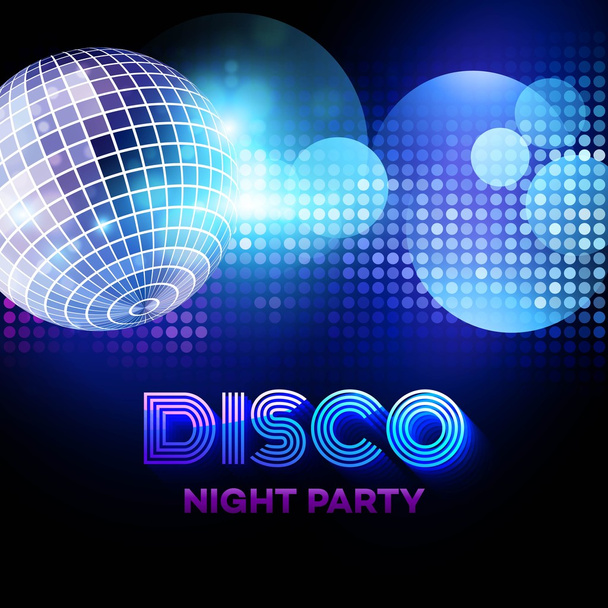 Disco background with discoball. Vector illustration - Wektor, obraz