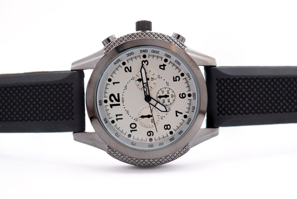 чоловічий наручний годинник на білому тлі
 - Фото, зображення