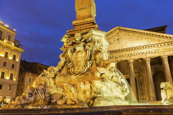 Fountain in the Pantheon's Piazza della Rotonda in Rome, Italy - Photo, Image