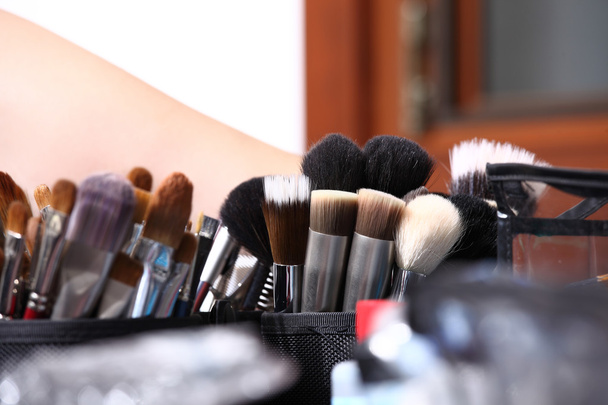 Makeup brushes, closeup - Φωτογραφία, εικόνα