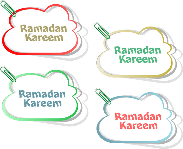 Arabic Islamitische kalligrafie van tekst Ramadan Kareem stickers LabelTag instellen - Foto, afbeelding