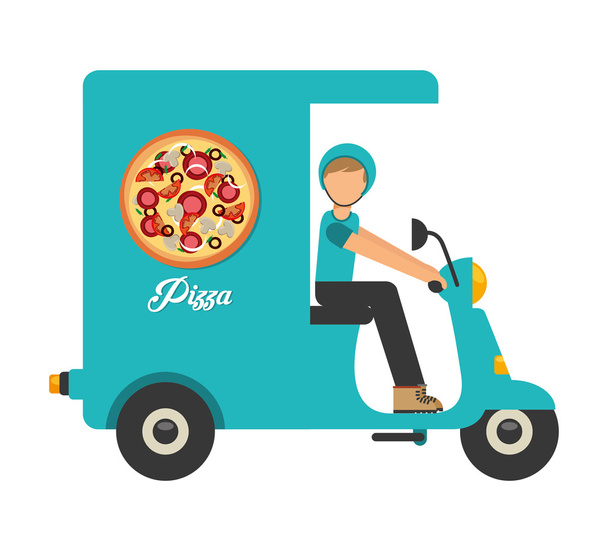 Entrega de pizza  - Vector, Imagen