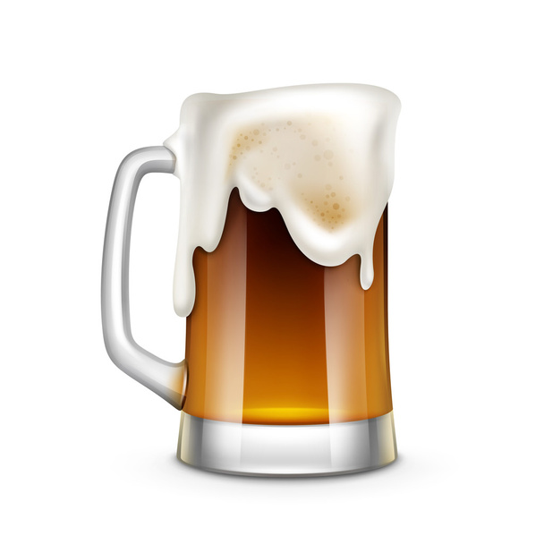 Bier glas vectorillustratie geïsoleerd - Vector, afbeelding