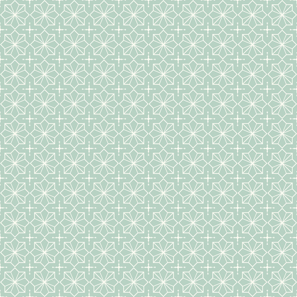 Seamless vintage elegant blue cross line star flower pattern background. - Wektor, obraz