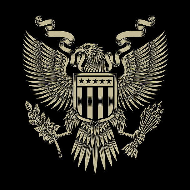 emblema de águila americana - Vector, imagen