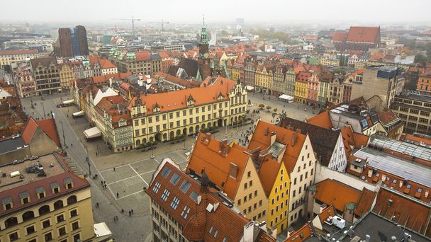 Bovenaanzicht van center Wroclaw - Foto, afbeelding