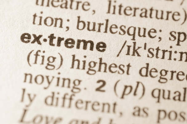 Słownikowej definicji wyrazu ekstremalne  - Zdjęcie, obraz
