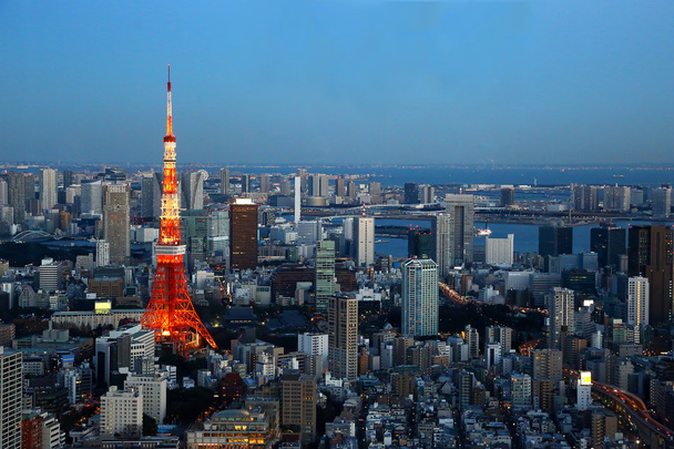 Ansicht von oben Stadtbild von Tokio - Foto, Bild