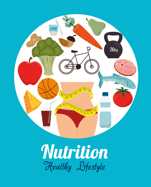 Egészséges élelmiszer-vizuális tervező - Vektor, kép