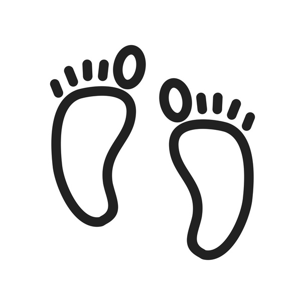 Voeten, voetafdrukken pictogram - Vector, afbeelding