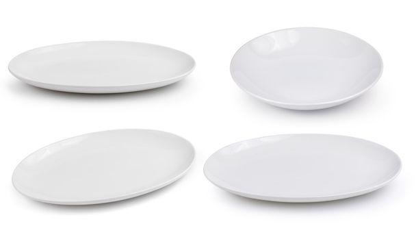 пустая белая тарелка на белом фоне
 - Фото, изображение