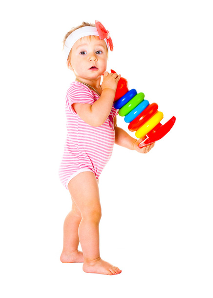 Baby Mädchen spielt in den Bällen - Foto, Bild