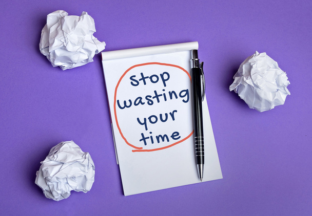 Stop wasting your time word - Photo, Image