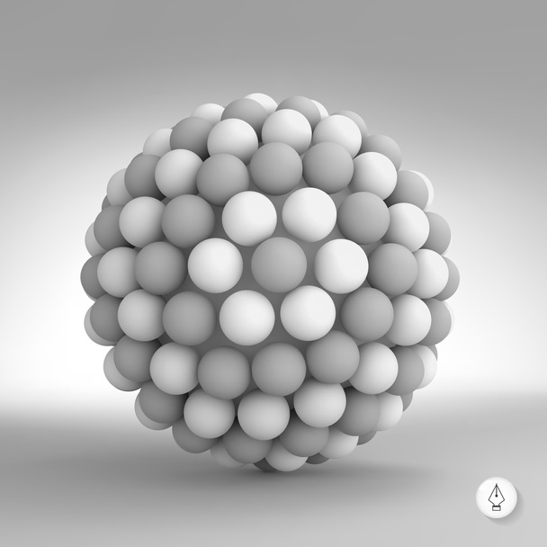 3d abstract spheres composition. Vector illustration.  - Vektor, Bild