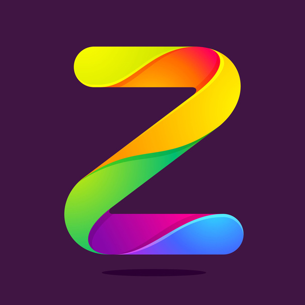 Z letter one line colorful logo - Vector, Image