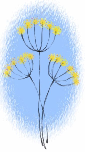 keltaiset kukat sinisellä taustalla - Vektori, kuva