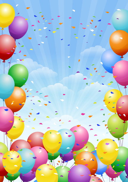 festival background with balloons - Vector, Image