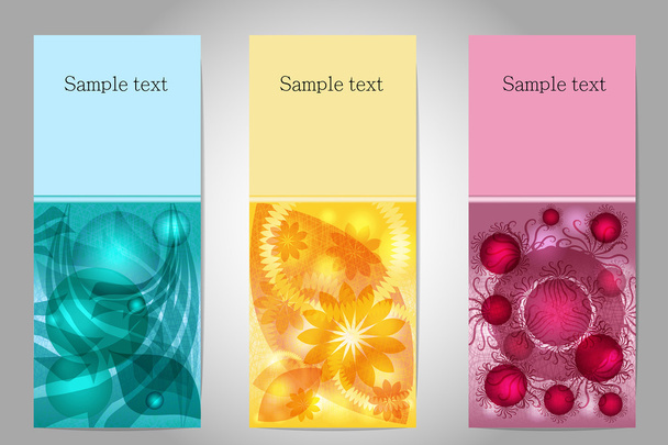 set of floral banners - Vector, Image