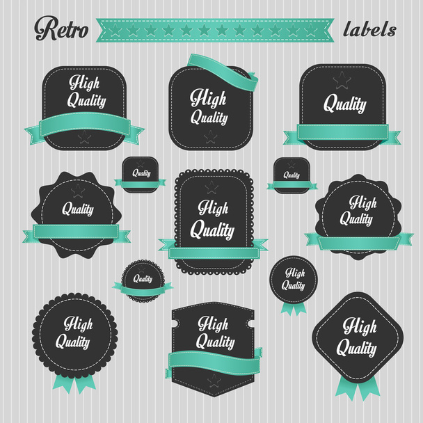 Set of labels and ribbons - Vector, Image