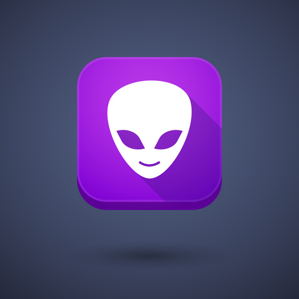 App button with an alien face - Vektör, Görsel