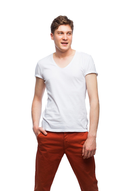 young blonde man isolated on white  - Fotografie, Obrázek