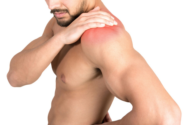 Hombre con dolor en el hombro
 - Foto, Imagen