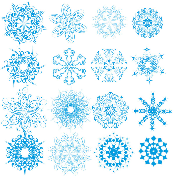 serie di fiocco di neve vettoriale isolato astratto
 - Vettoriali, immagini