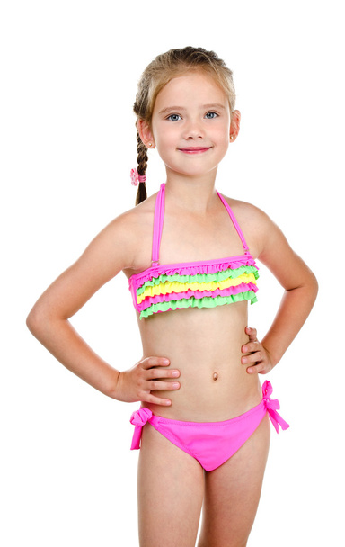 Cute smiling little girl in swimsuit - Fotografie, Obrázek