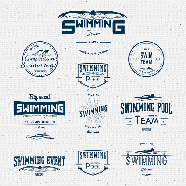 Swimming badges logos and labels for any use - Photo, Image