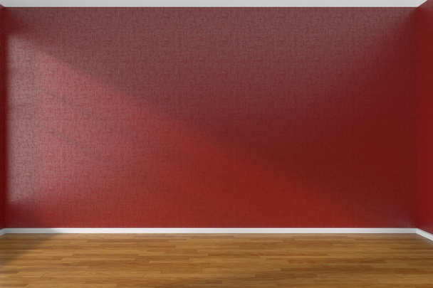 Red empty room with dark parquet floor - Valokuva, kuva