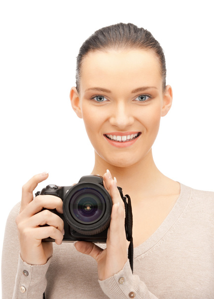 Teenage girl with digital camera - Foto, afbeelding