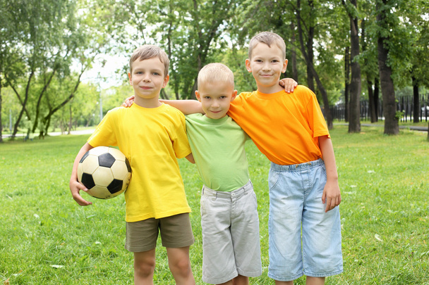 Boys in the park with a ball - Zdjęcie, obraz