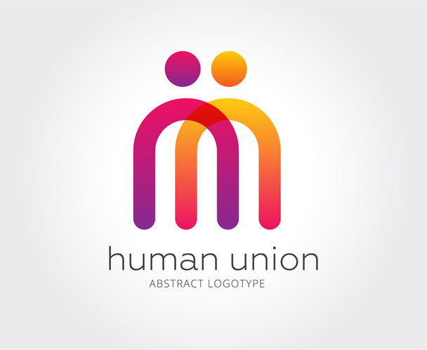 Marka ve tasarım için soyut insan vektör logo şablonu - Fotoğraf, Görsel