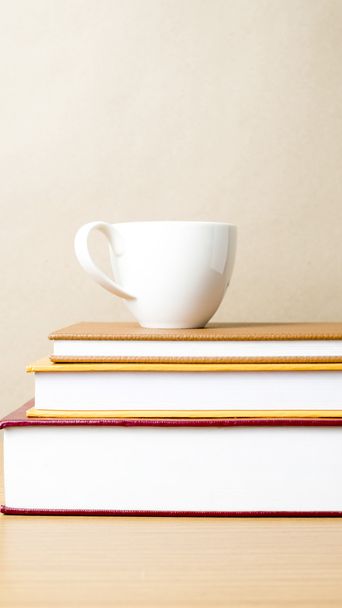 stack of book with coffee cup - Photo, Image