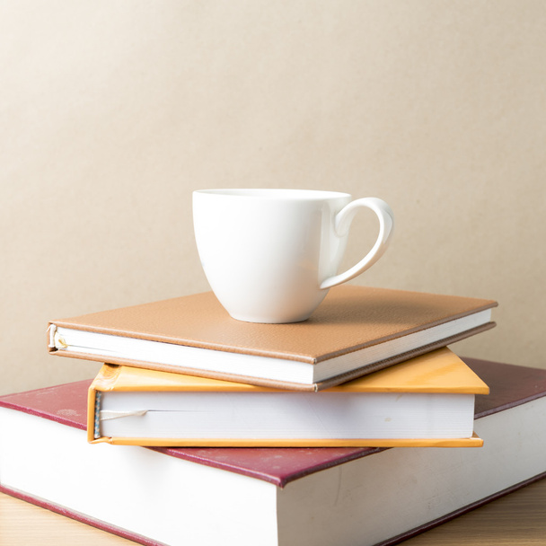 stack of book with coffee cup - Foto, imagen