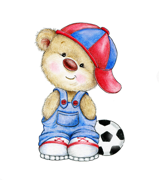 Teddybär mit Ball - Foto, Bild