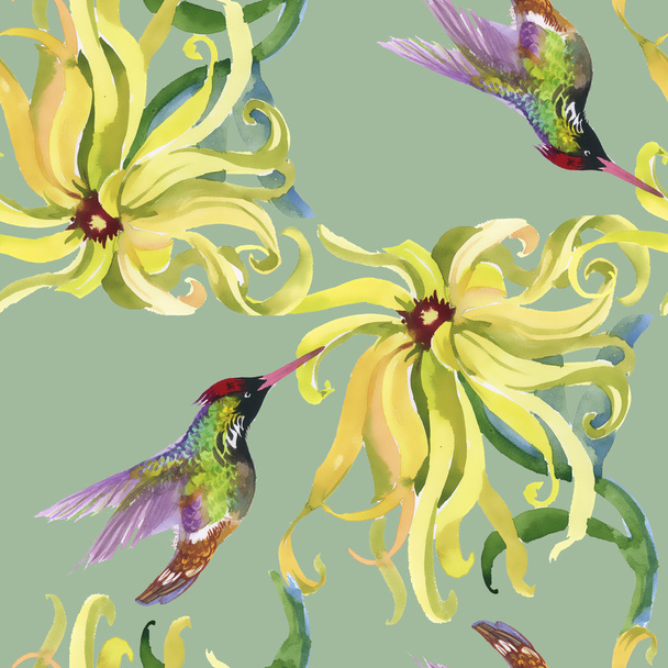 tropical floral seamless pattern - Zdjęcie, obraz
