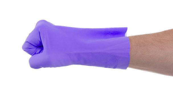 vuist hand in latex handschoen - Foto, afbeelding