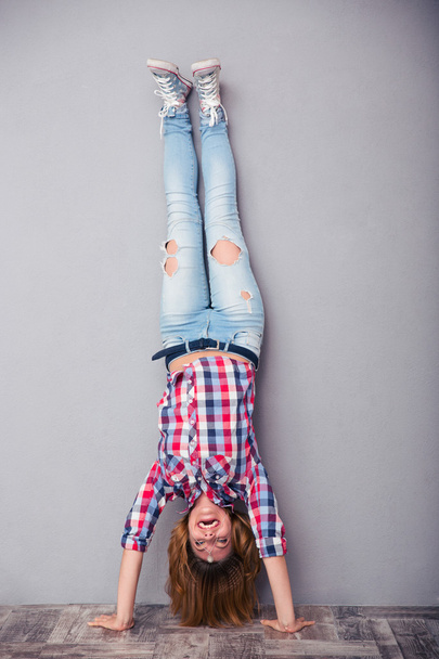 Woman standing upside down - Photo, Image