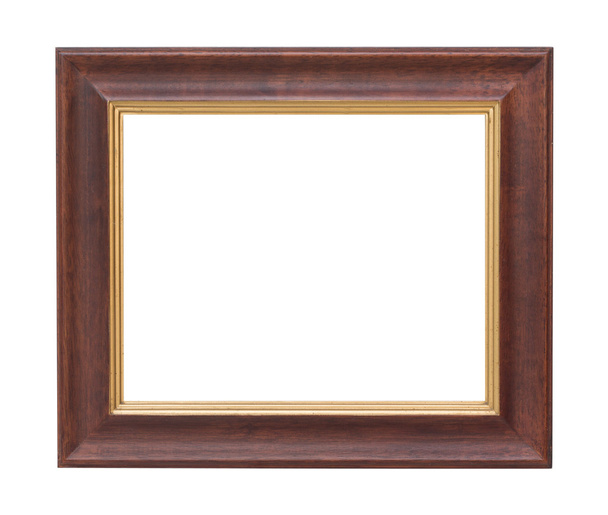 Oude houten plaat frame geïsoleerd witte achtergrond. - Foto, afbeelding
