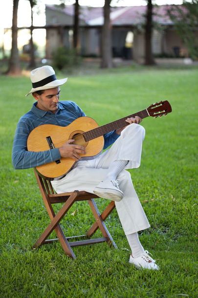 Handsome Man Playing Guitar - Фото, изображение