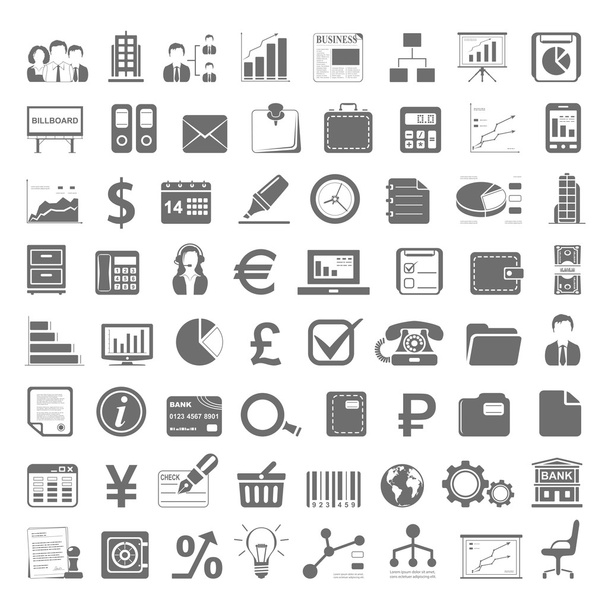 Black Icons - Business and Finance - Vector, afbeelding